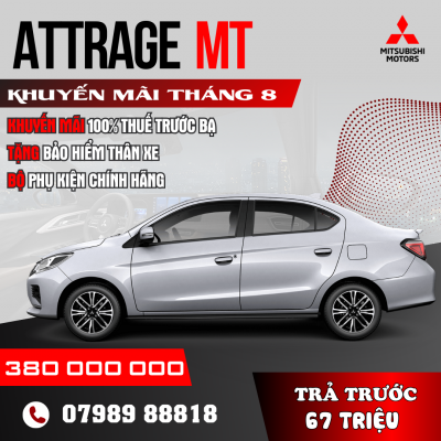 Giá lăn bánh Mitsubishi Attrage MT tháng 08/2024 tại Mitsubishi An Giang